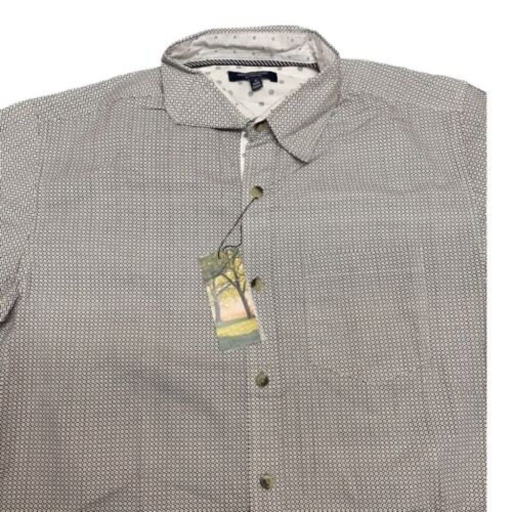 Britches Sport by Samtex Button Up Short Sleeve Shirt Tartan Geometric